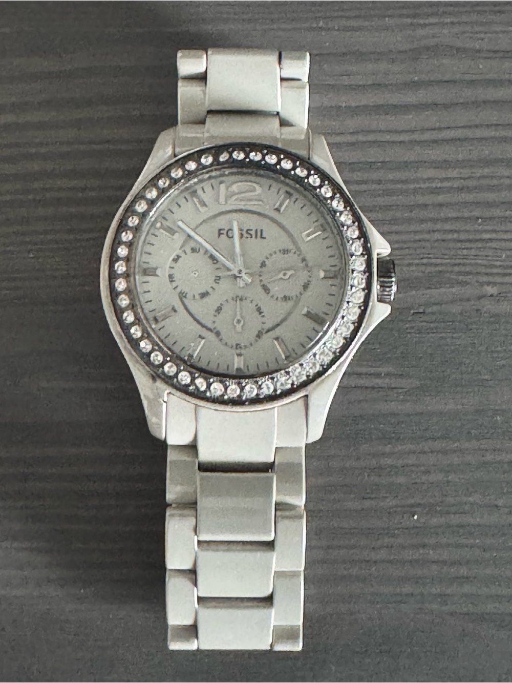 Fossil Silver Crystal Bezel Women's Watch